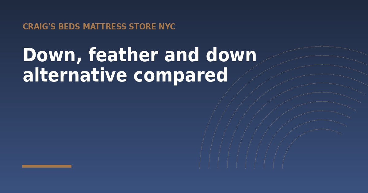 Down, feather and down alternative compared - a guide from Craig's Beds Mattress Store NYC
