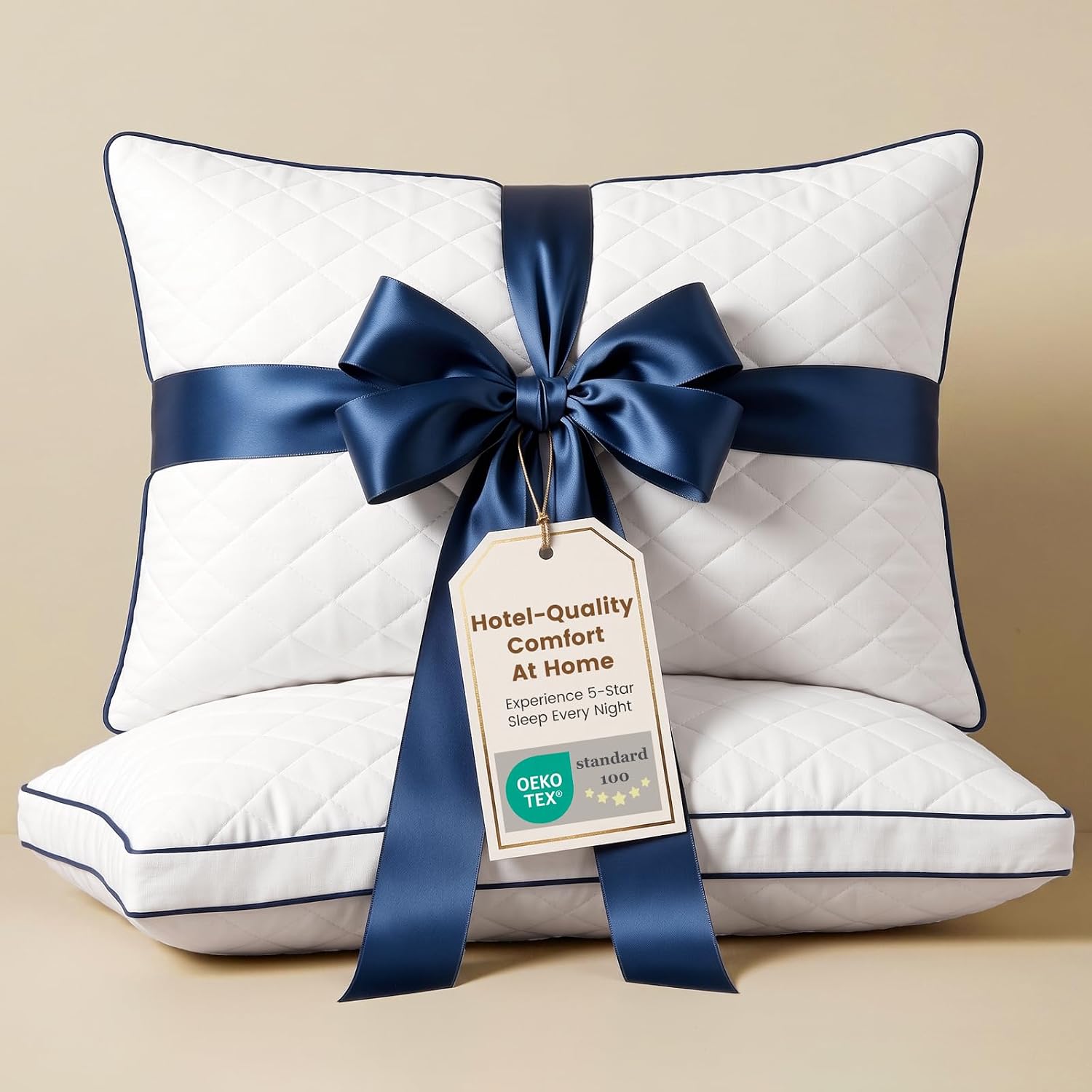 DOWNSTORIA Shredded Memory Foam Pillows King Size Set of 2, Medium Firm Bed Pillow for Sleeping, Soft Memory Foam Pillows 2 Pack for Back and Side Sleepers with Gusset(20″x36″)