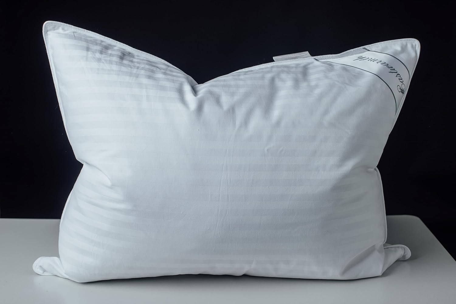 Eastwarmth Goose Feather Blend with Polyester Bed Pillows 100% Cotton, Medium Soft Soft Support Standard Pack of 1, Stripe White