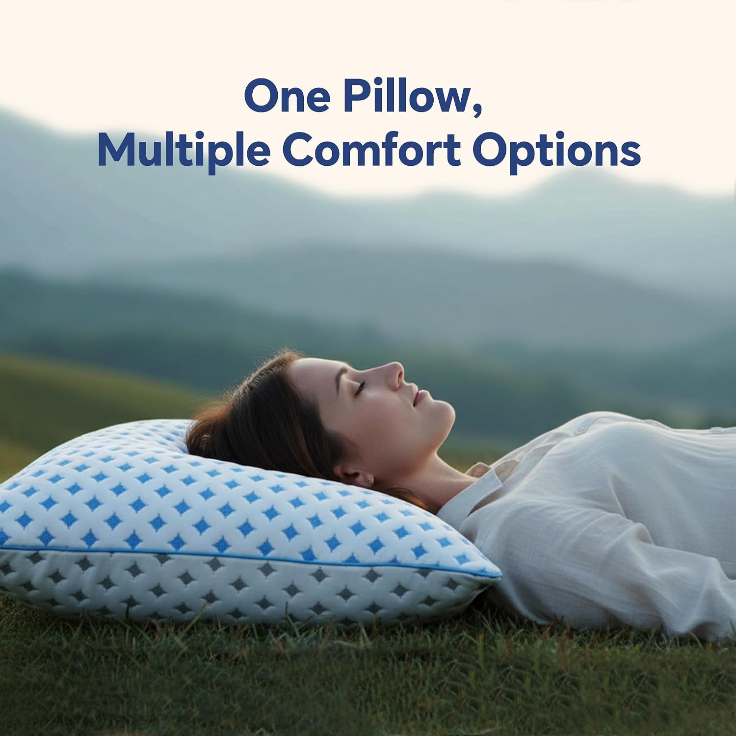 LOVELYREST King Size Pillows Set of 2, Cooling Shredded Memory Foam Pillows | Adjustable Loft, Balanced Support, Medium Firm Feel, Side Back Stomach Sleepers, Washable Cover, Airflow Design, Easy Care